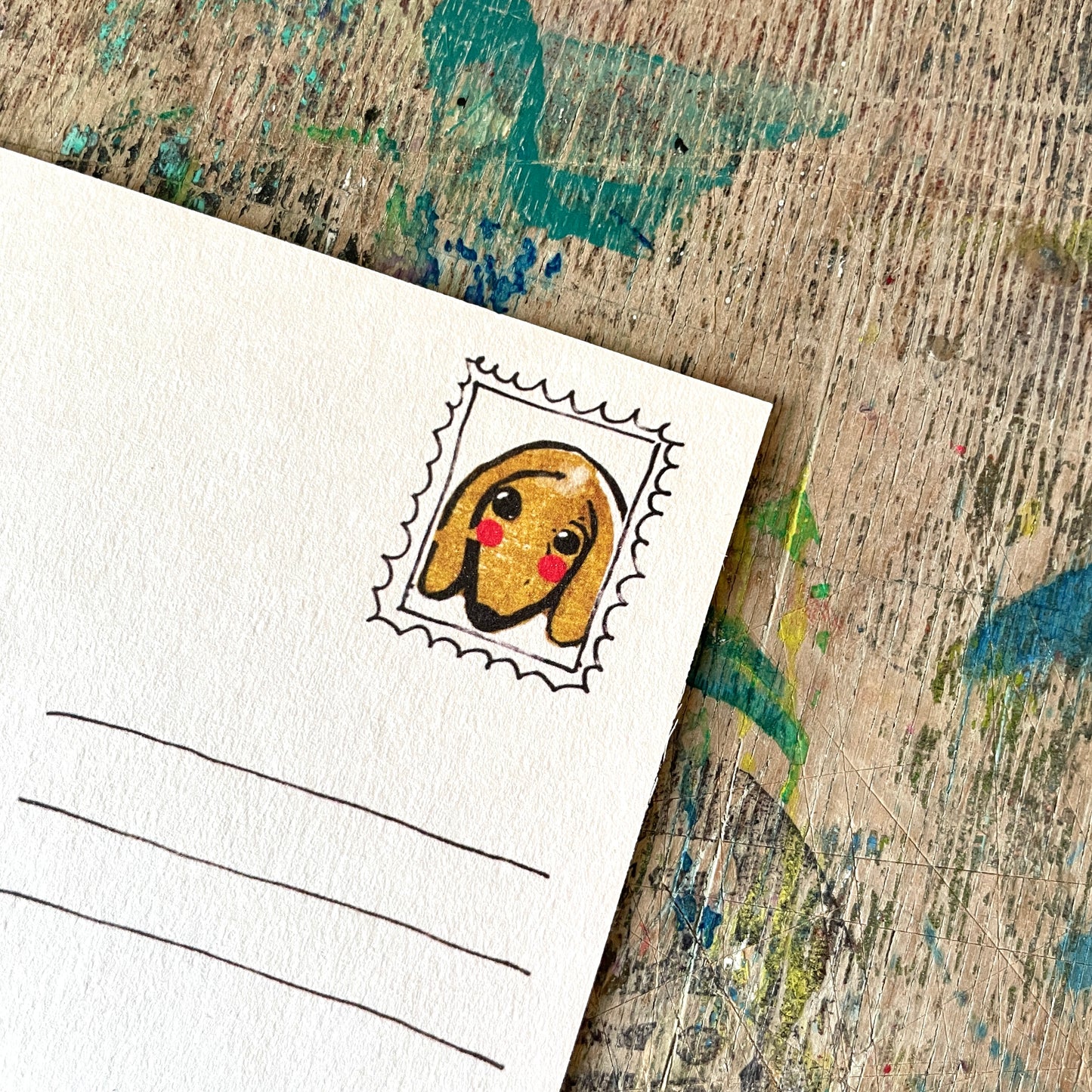 kuki Postkarte, Dackel Liebe