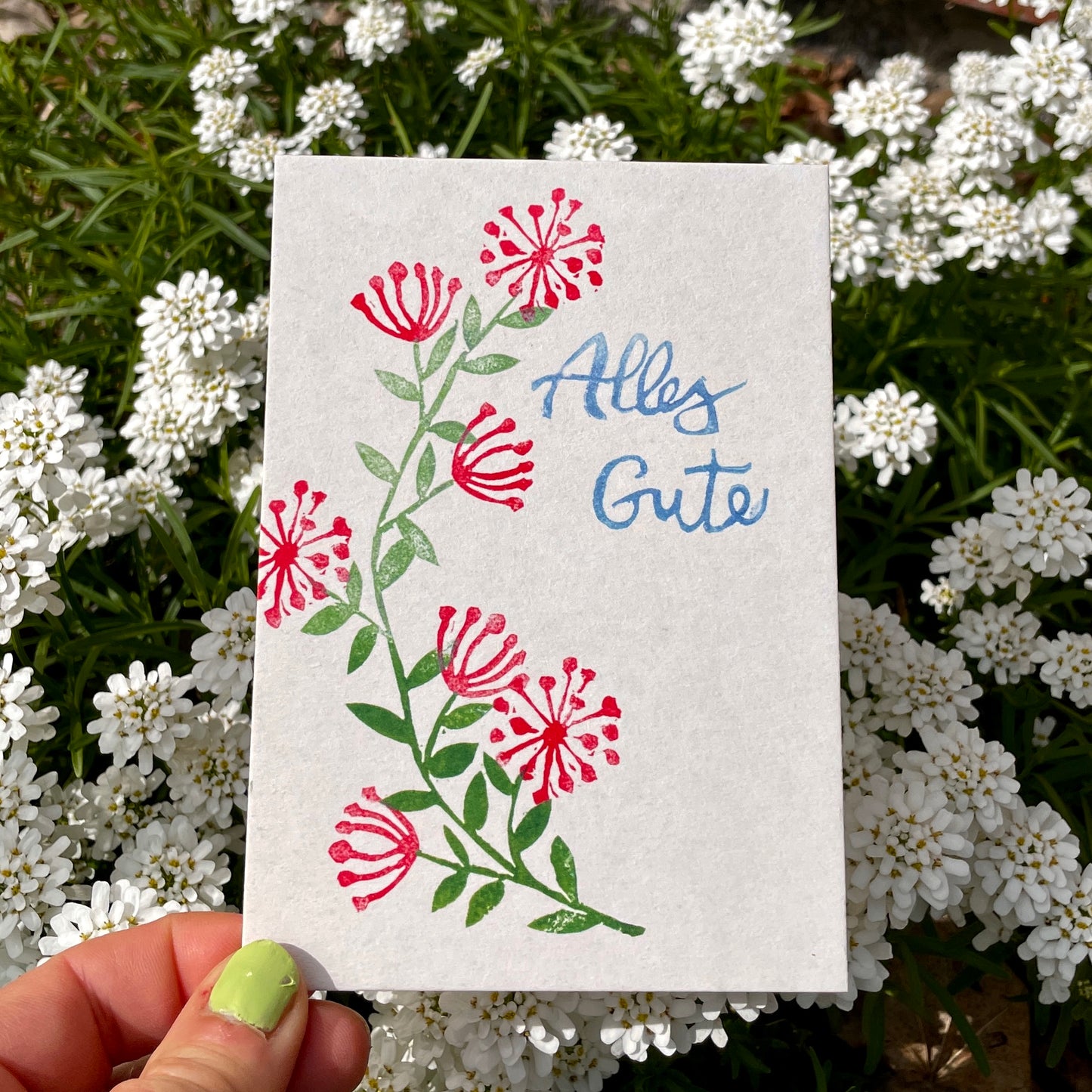 „Alles Gute“ Blumen. kuki Postkarte