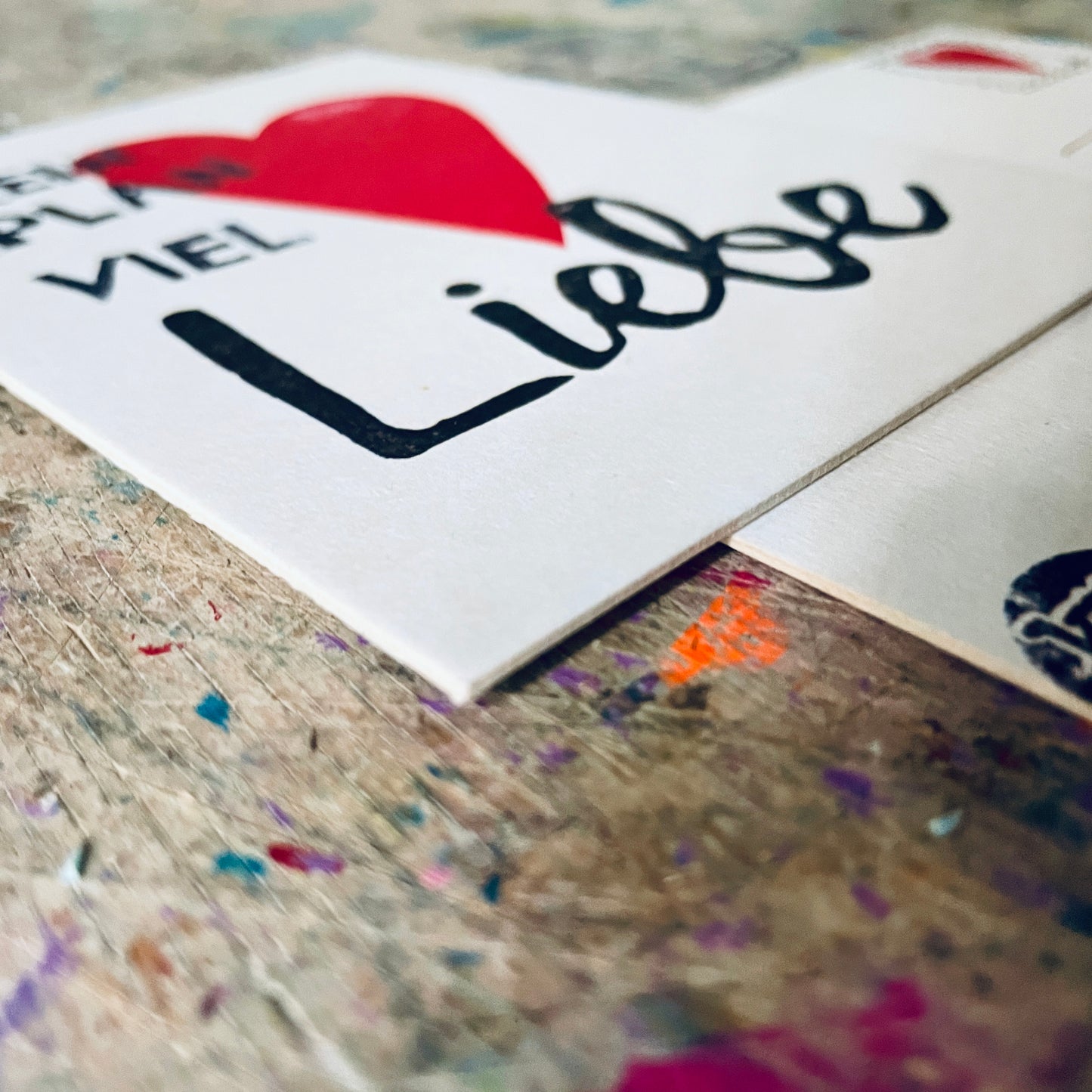 „keinen Plan viel Liebe“ (rotes Herz) kuki Postkarte