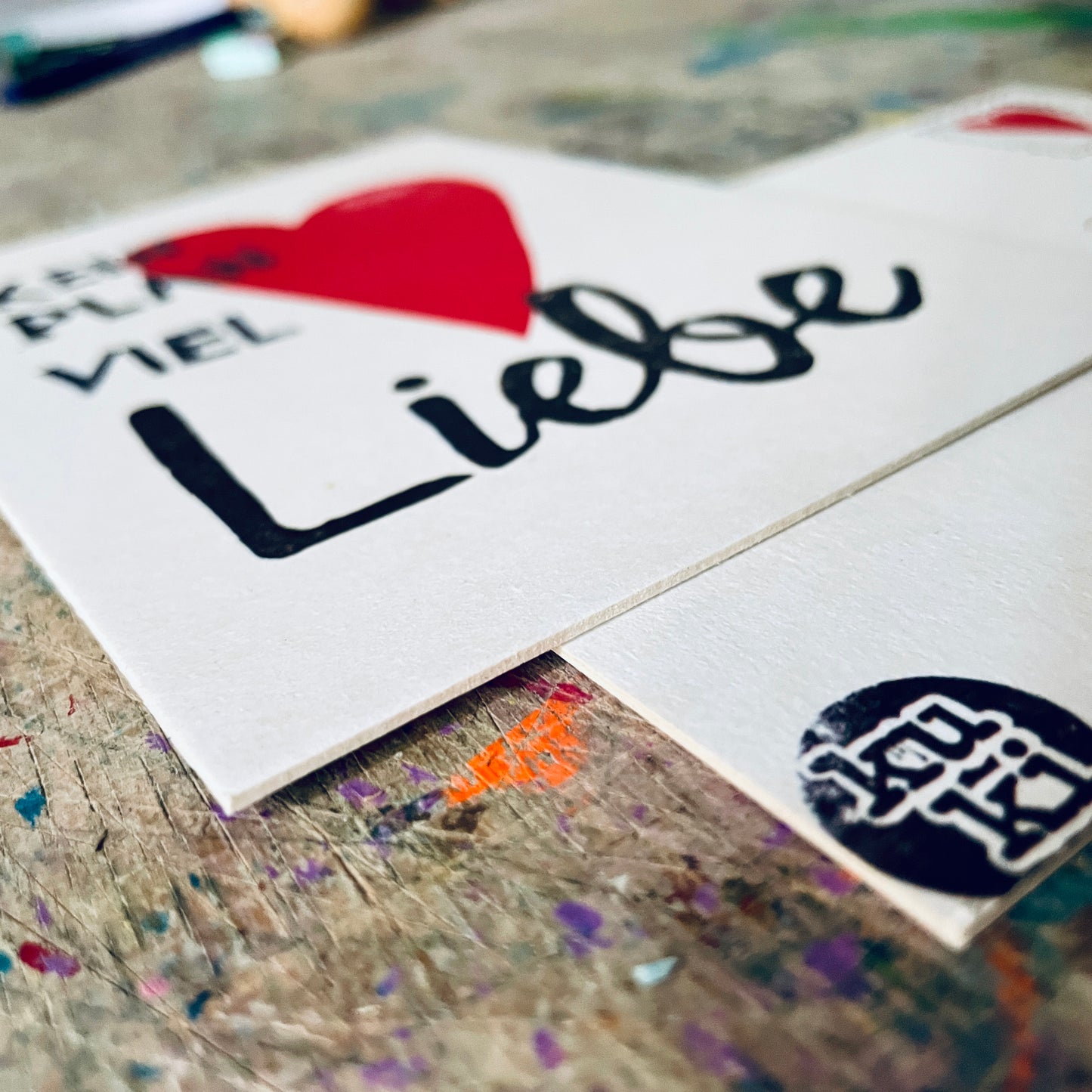 „keinen Plan viel Liebe“ (rotes Herz) kuki Postkarte