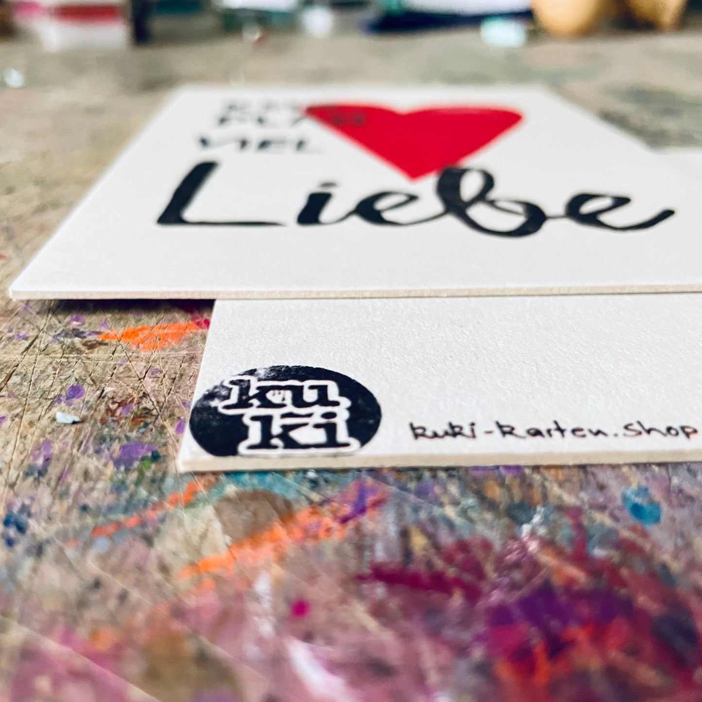 „keinen Plan viel Liebe“ (rotes Herz) kuki Postkarte