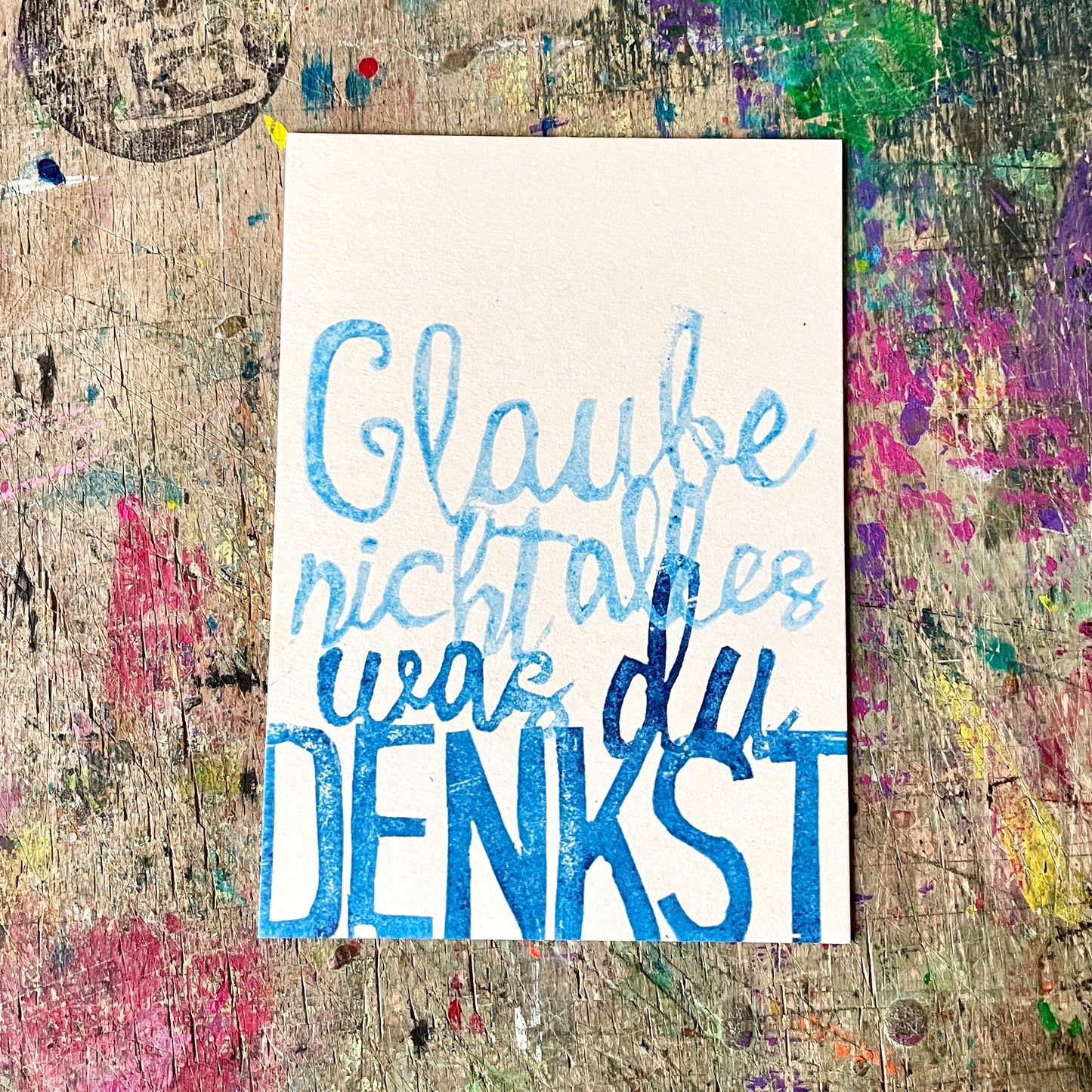 „Glaube nicht alles ein Phase“ kuki Postkarte