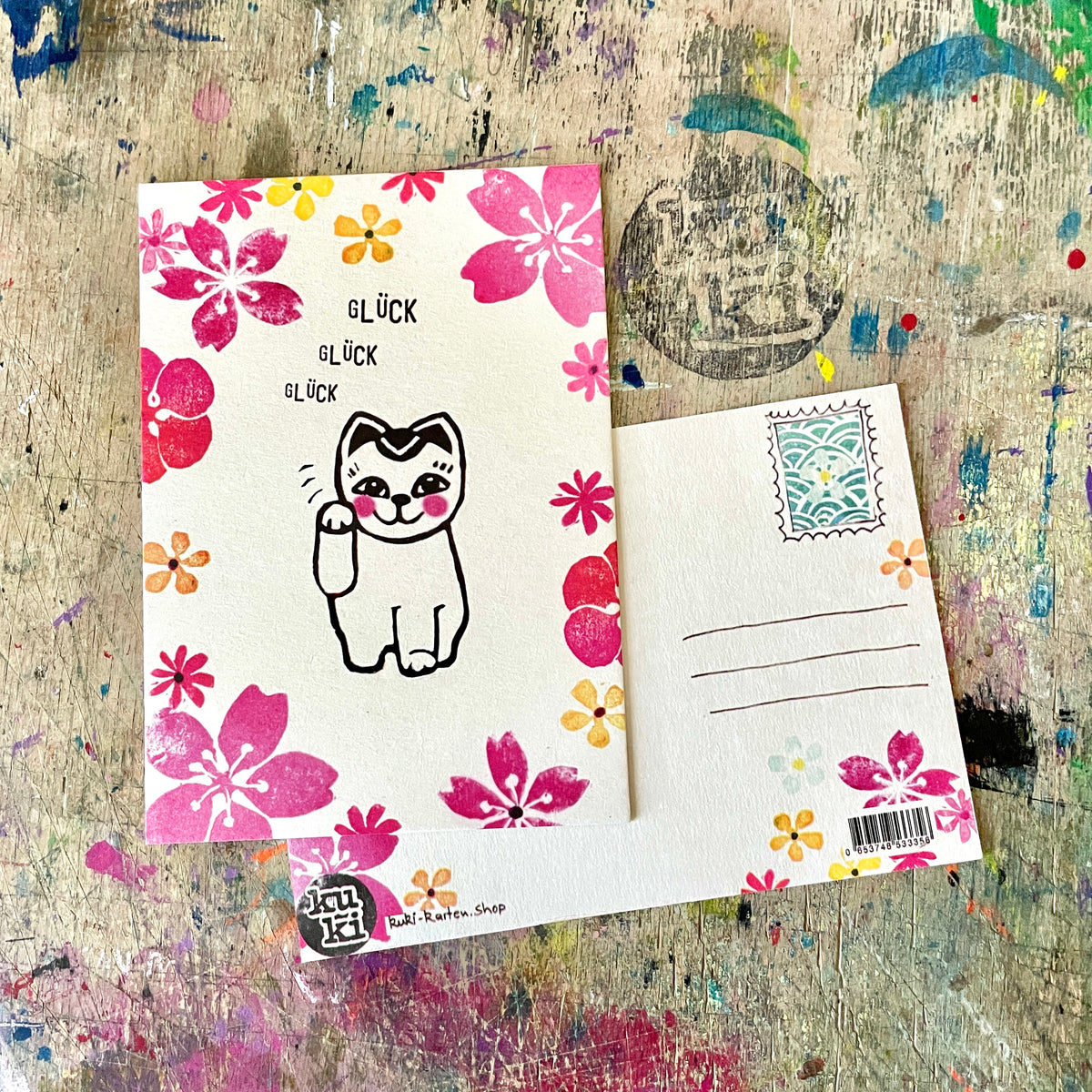 kuki Postkarte "Glück, Glück, Glück"