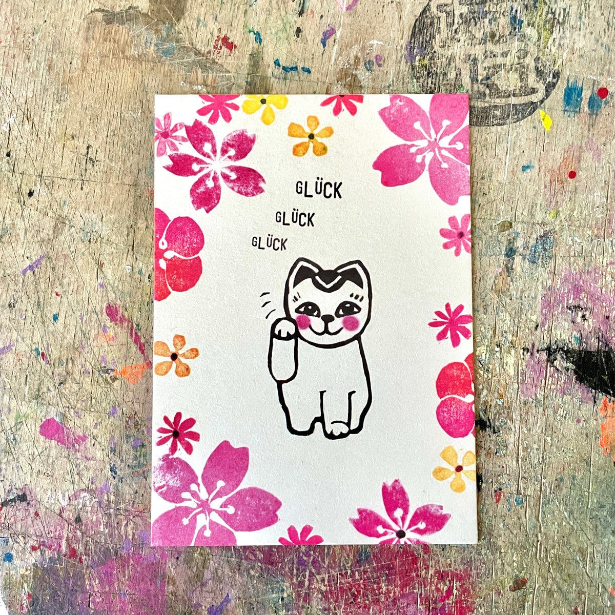 kuki Postkarte "Glück, Glück, Glück"