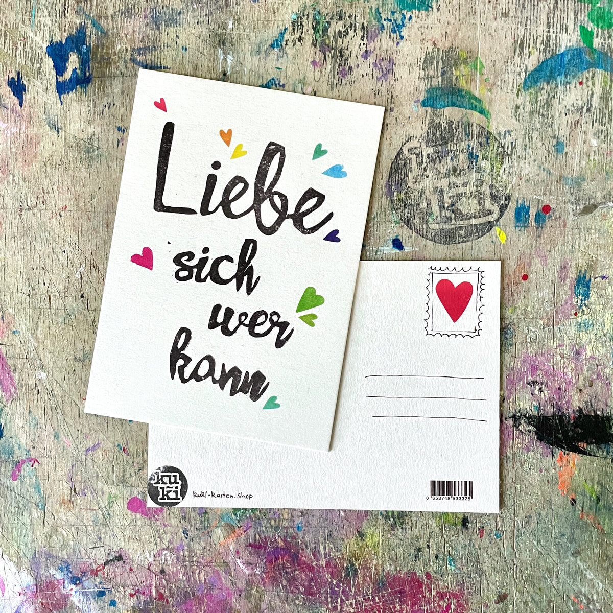 kuki Postkarte "Liebe sich wer kann"