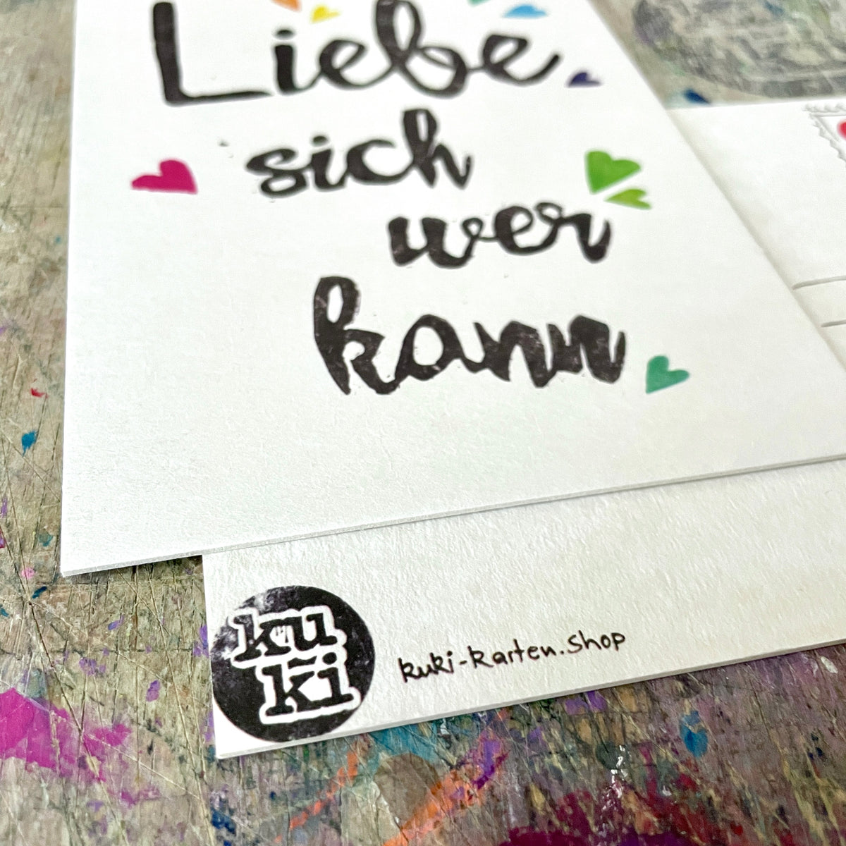 kuki Postkarte "Liebe sich wer kann"