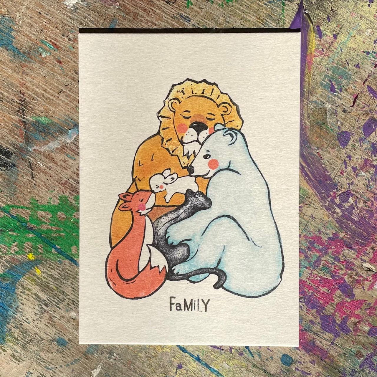 kuki Postkarte //  "Family"