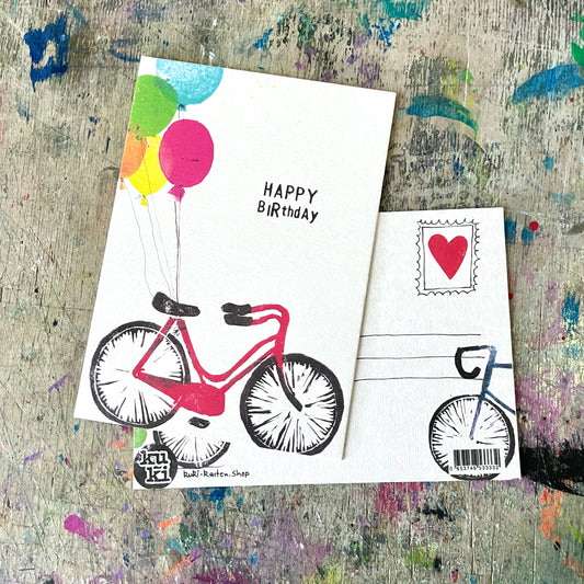 kuki Postkarte "Happy Fahrrad"