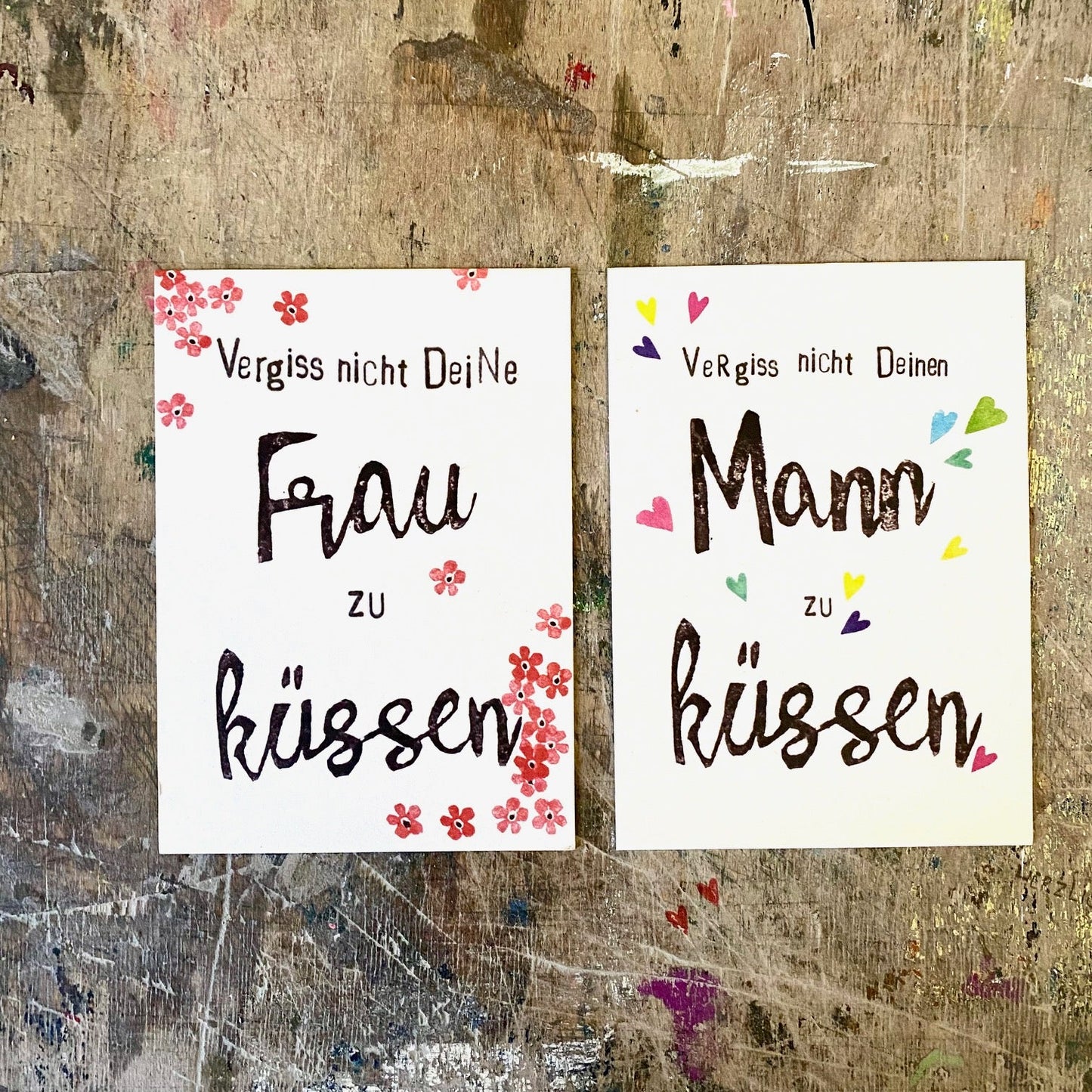 kuki Postkarte // "Vergiss nicht deine Frau zu küssen"