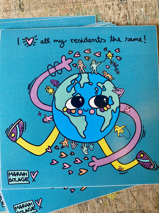 Sticker "i Love all my residents the same!"// Marambolage