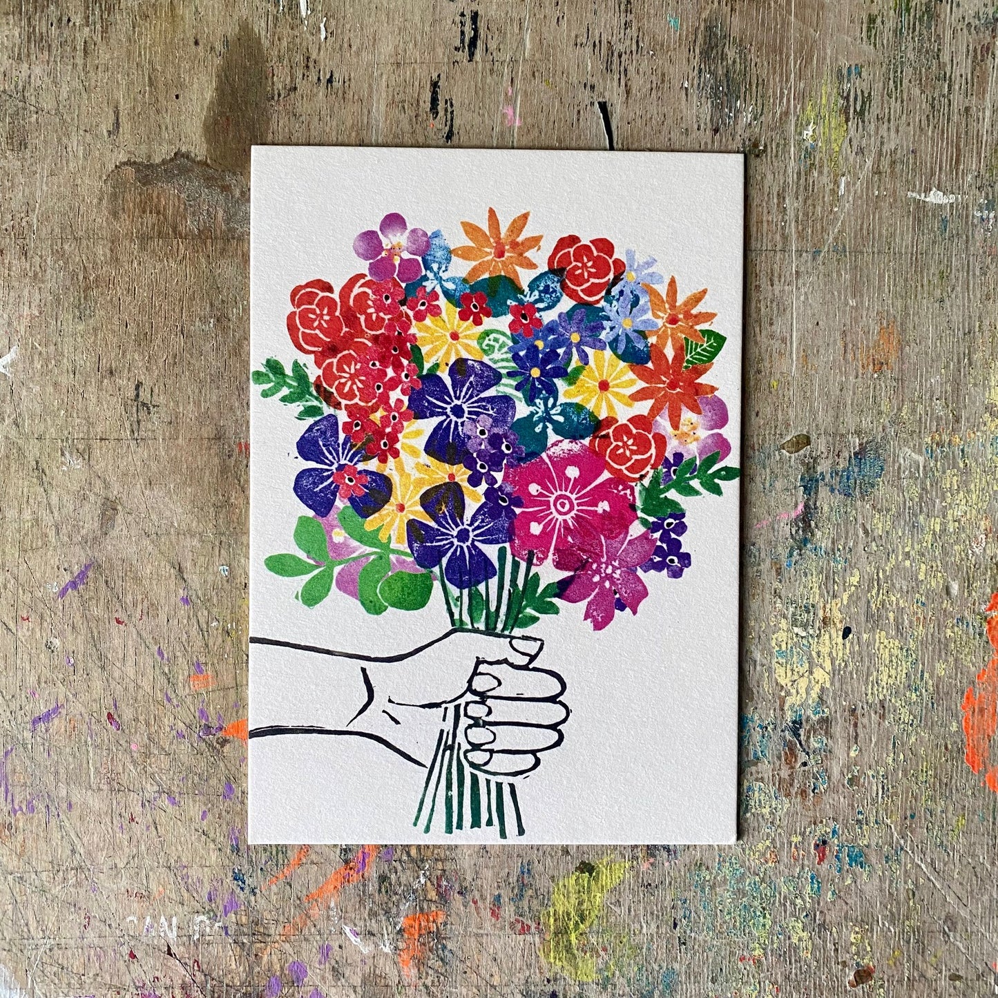 kuki Postkarte //  "Blumenstrauß"NEU