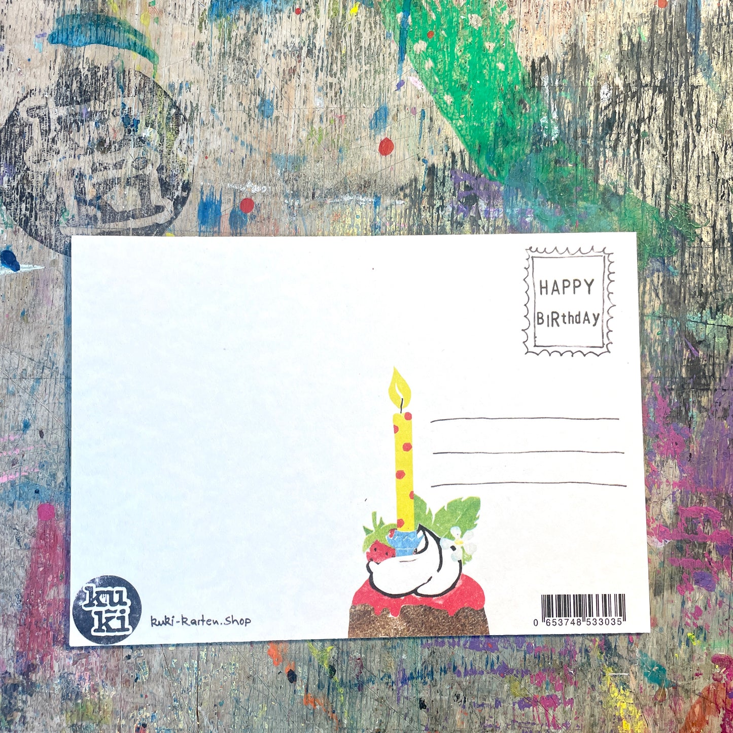 kuki Postkarte  "alles gute zum Geburtstag" Kerzenkarte