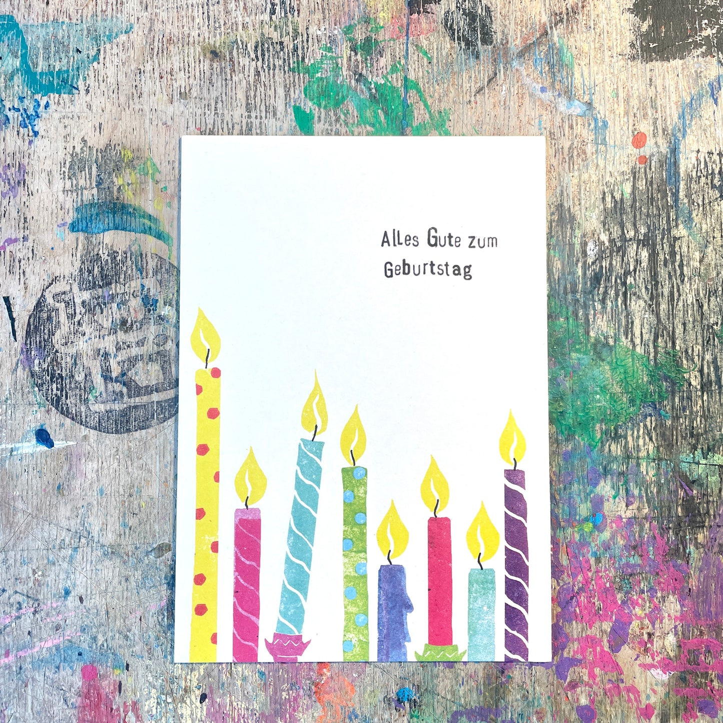 kuki Postkarte  "alles gute zum Geburtstag" Kerzenkarte