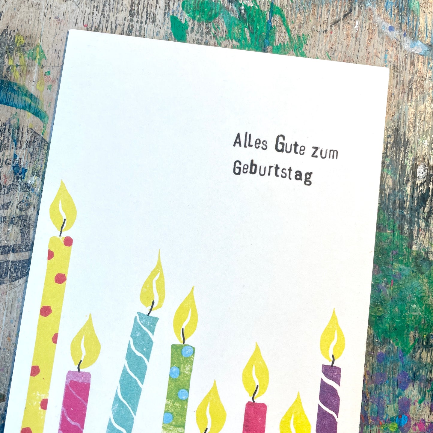 kuki Postkarte  "alles gute zum Geburtstag" Kerzenkarte