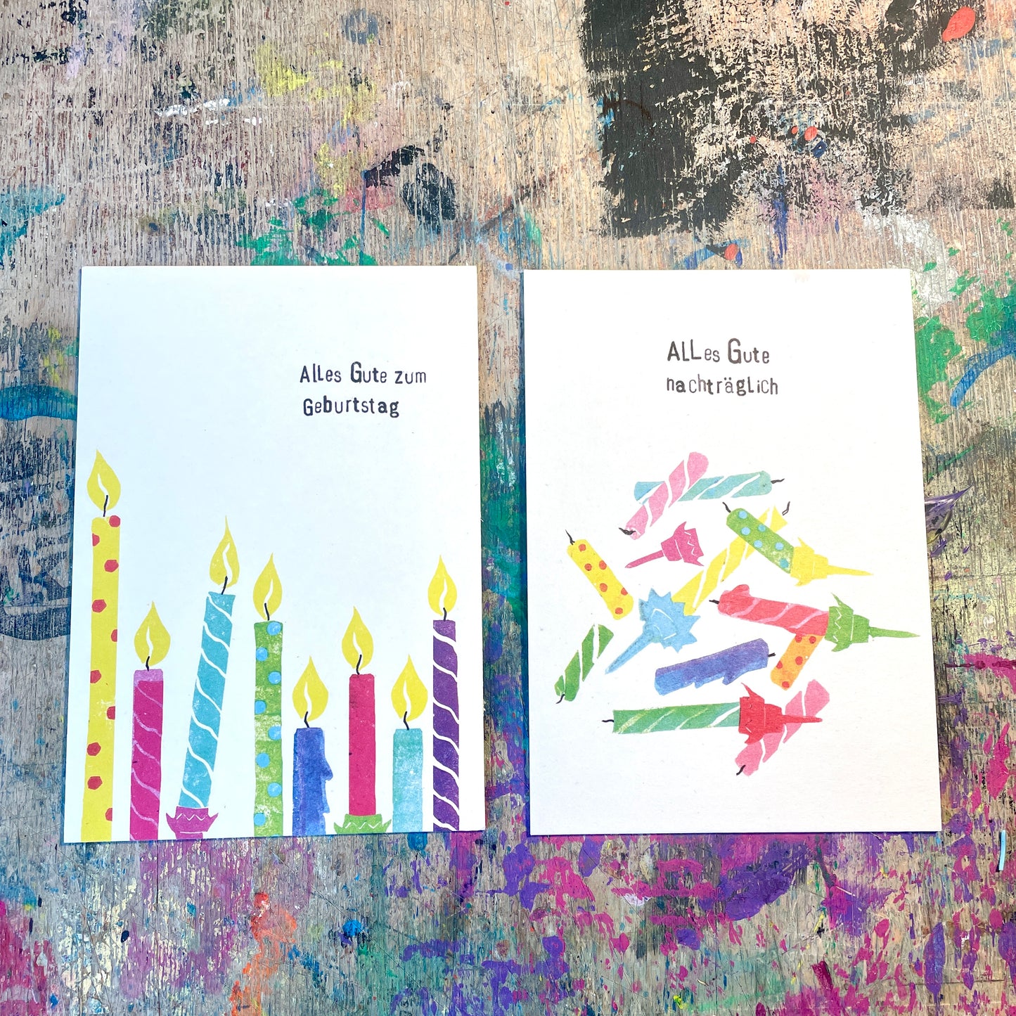 kuki Postkarte  "alles gute zum Geburtstag" Kerzenkarte