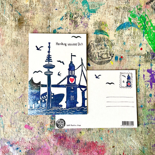 kuki Postkarte "Hamburg vermisst dich!"