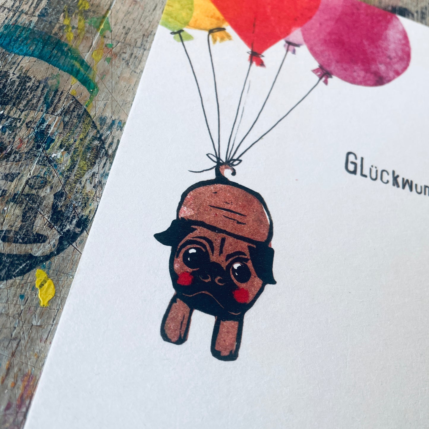 kuki Postkarte „Glückwunsch“ Mops