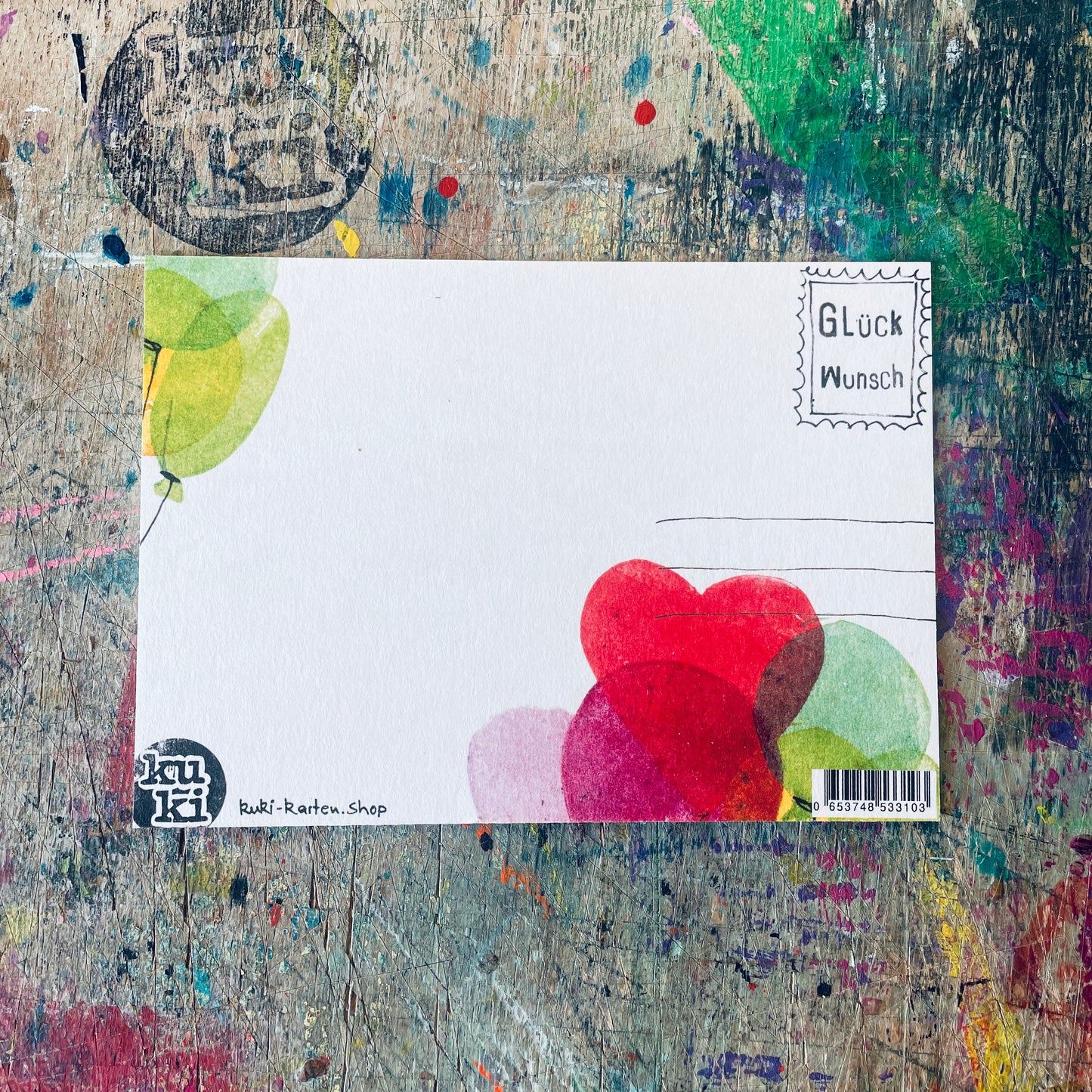 kuki Postkarte „Glückwunsch“ Mops