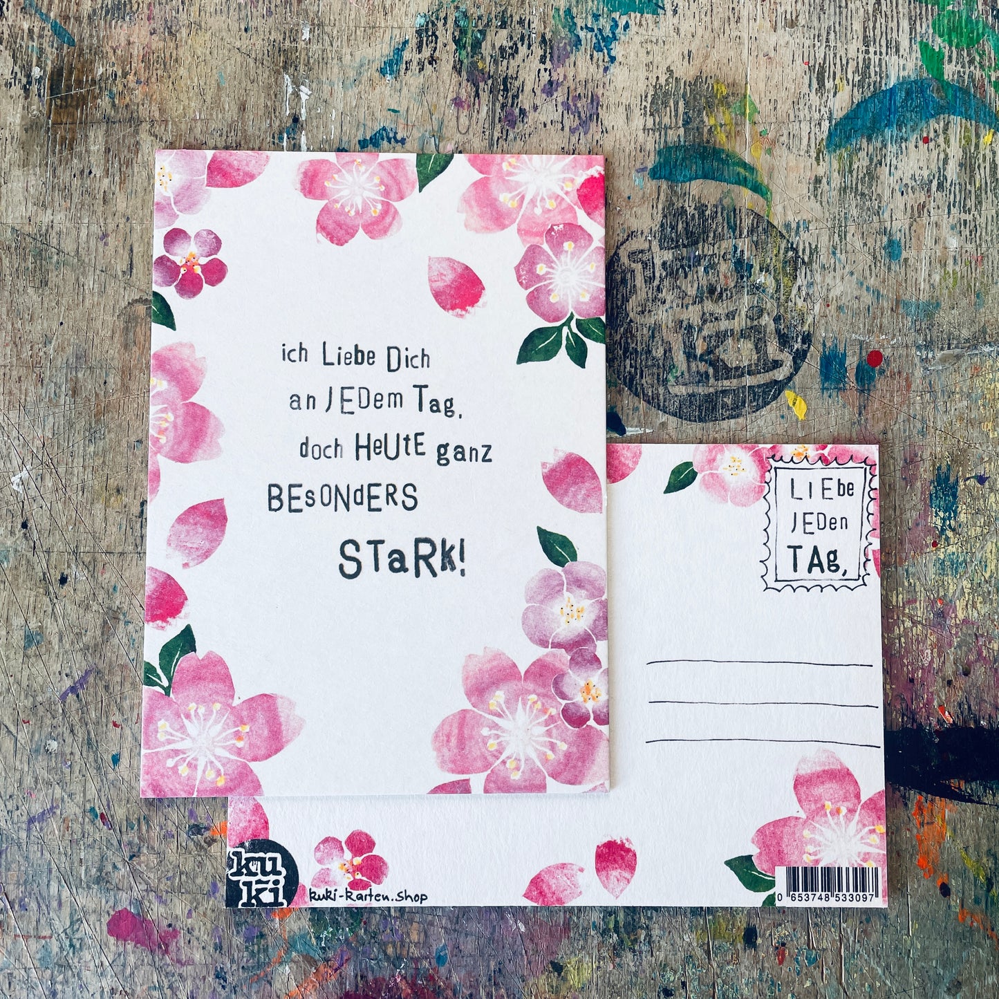 kuki Postkarte " Ich liebe dich an jedem Tag….“