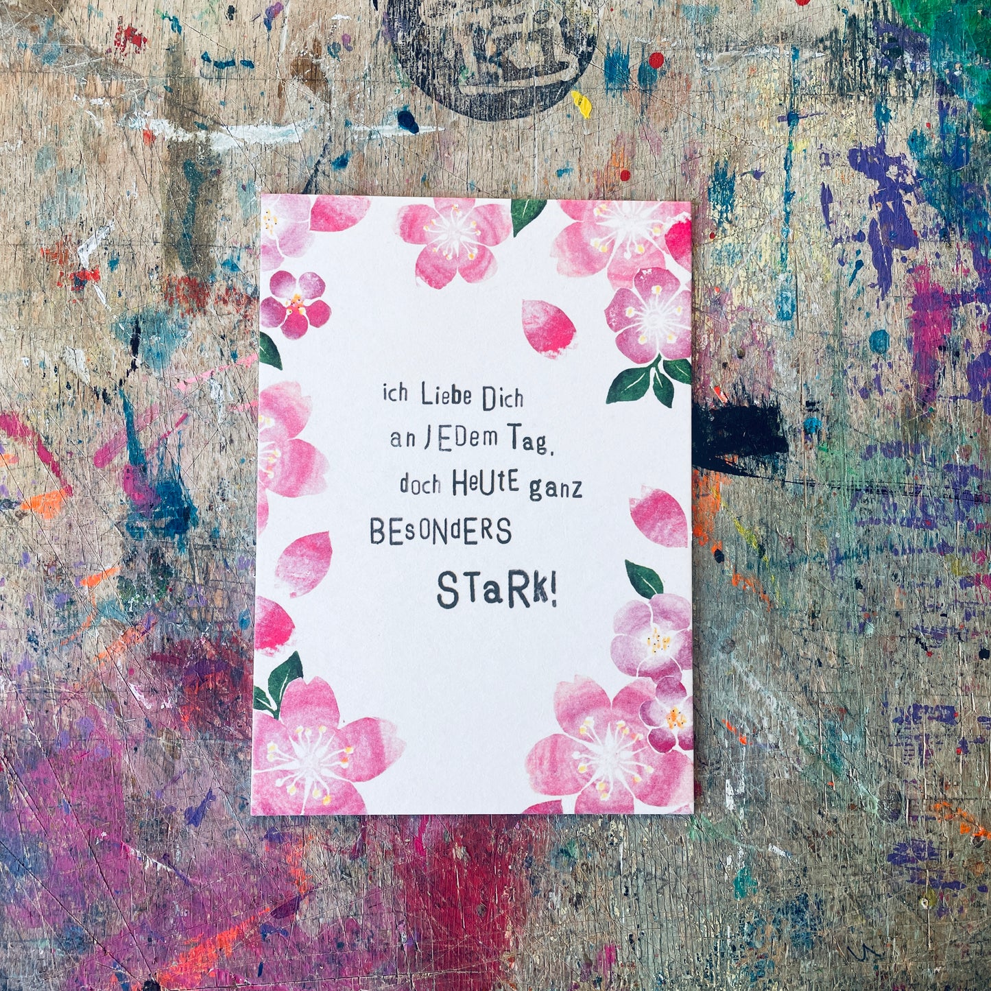 kuki Postkarte " Ich liebe dich an jedem Tag….“