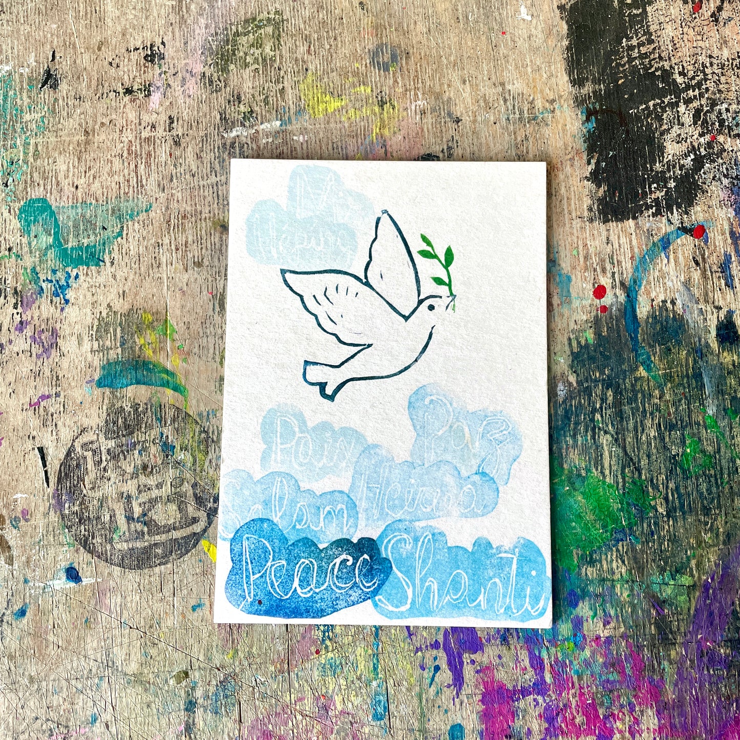 „Peace“ Friedenstaube kuki Karte