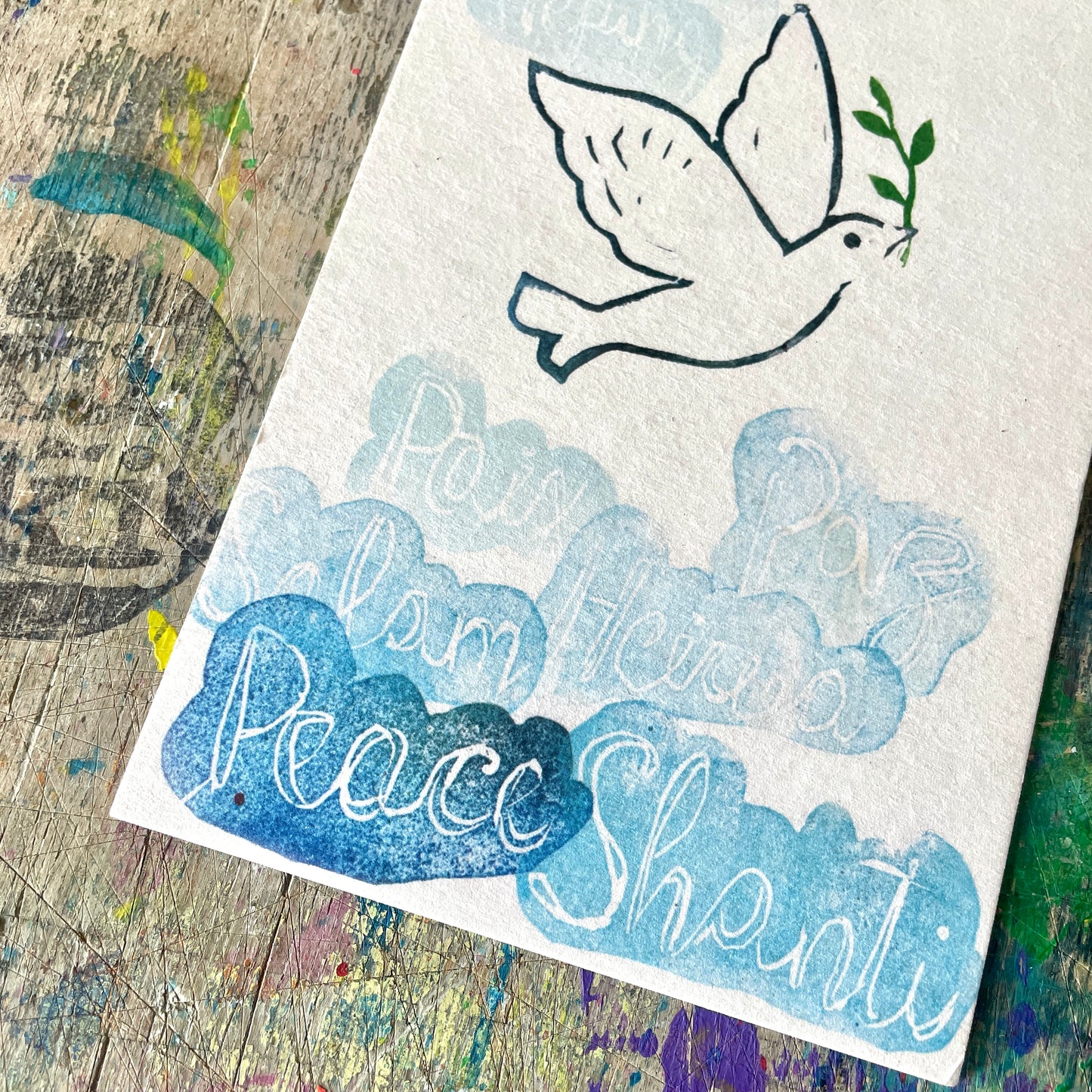 „Peace“ Friedenstaube kuki Karte