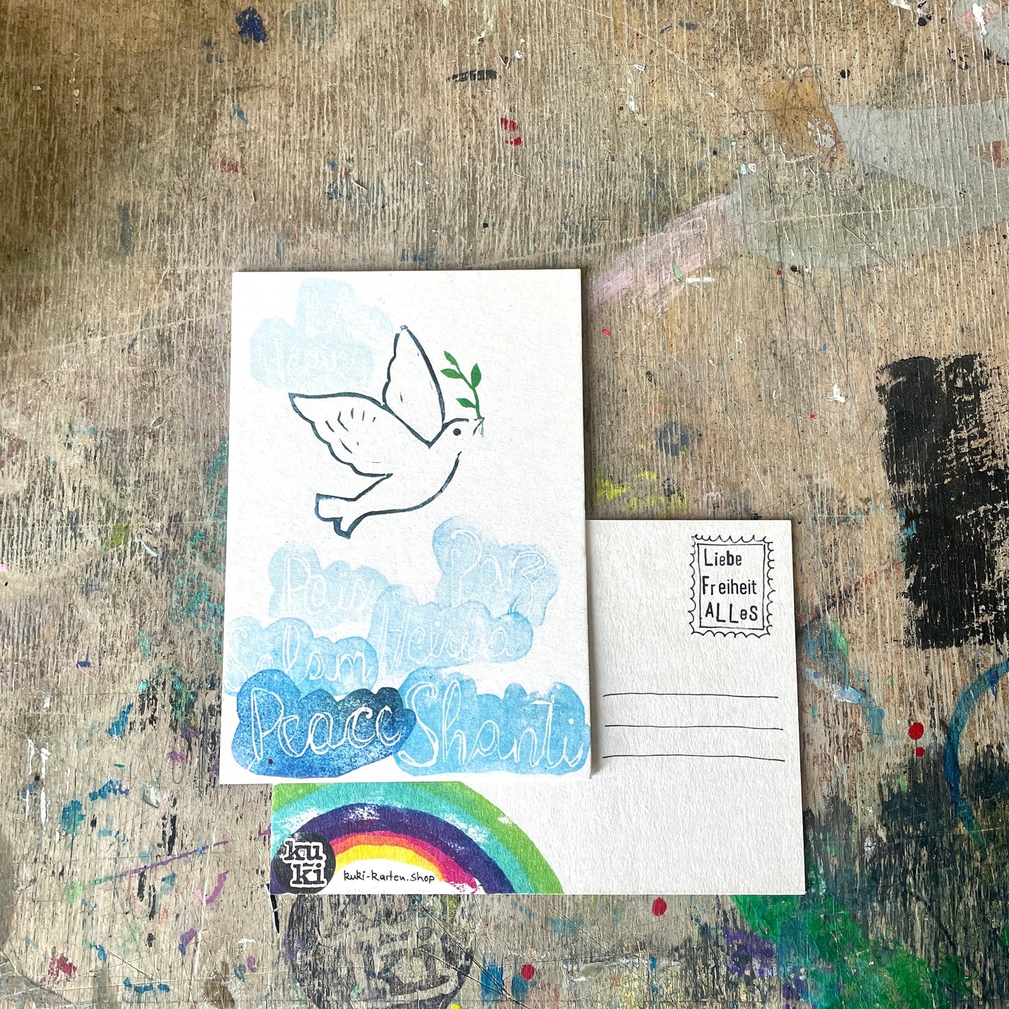„Peace“ Friedenstaube kuki Karte