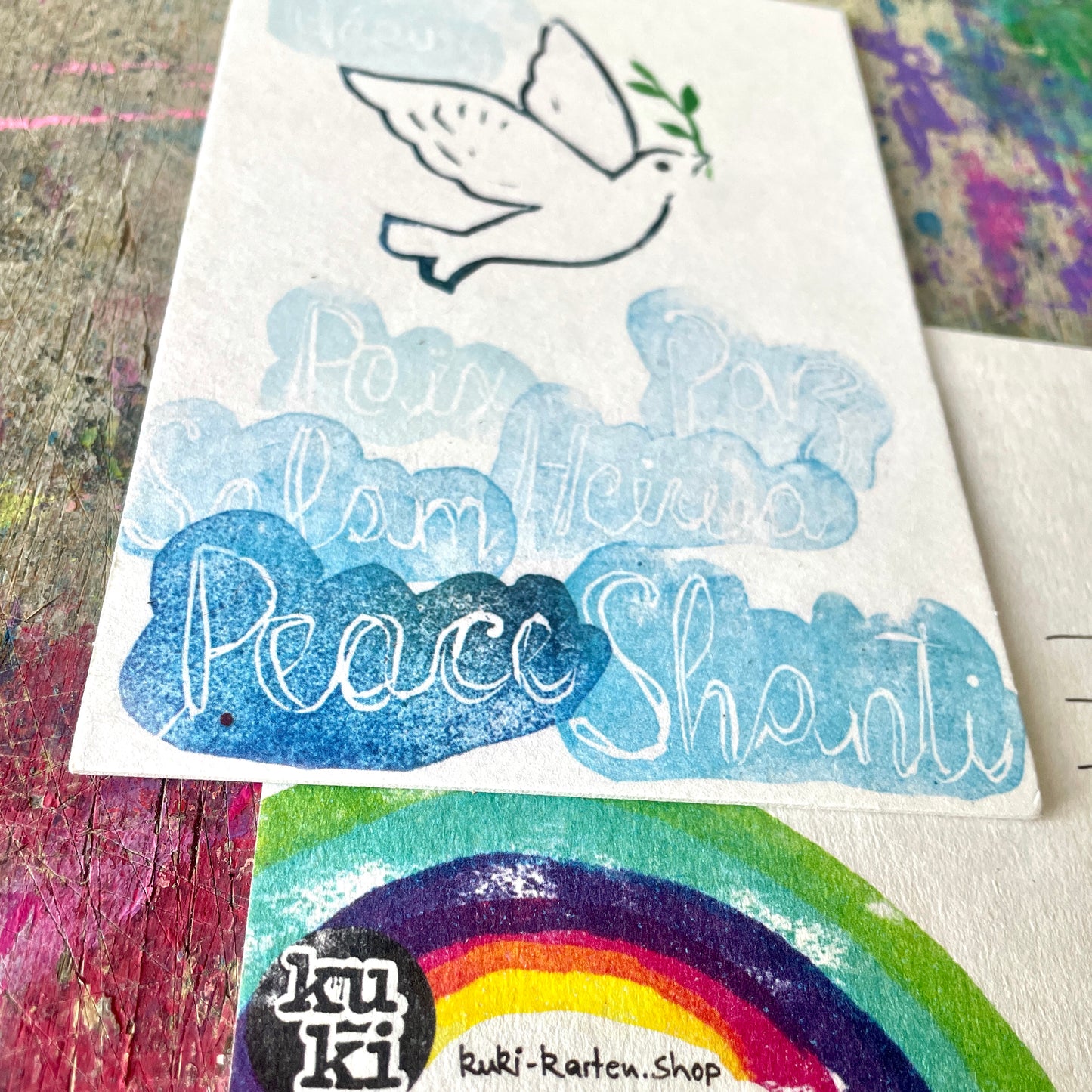„Peace“ Friedenstaube kuki Karte