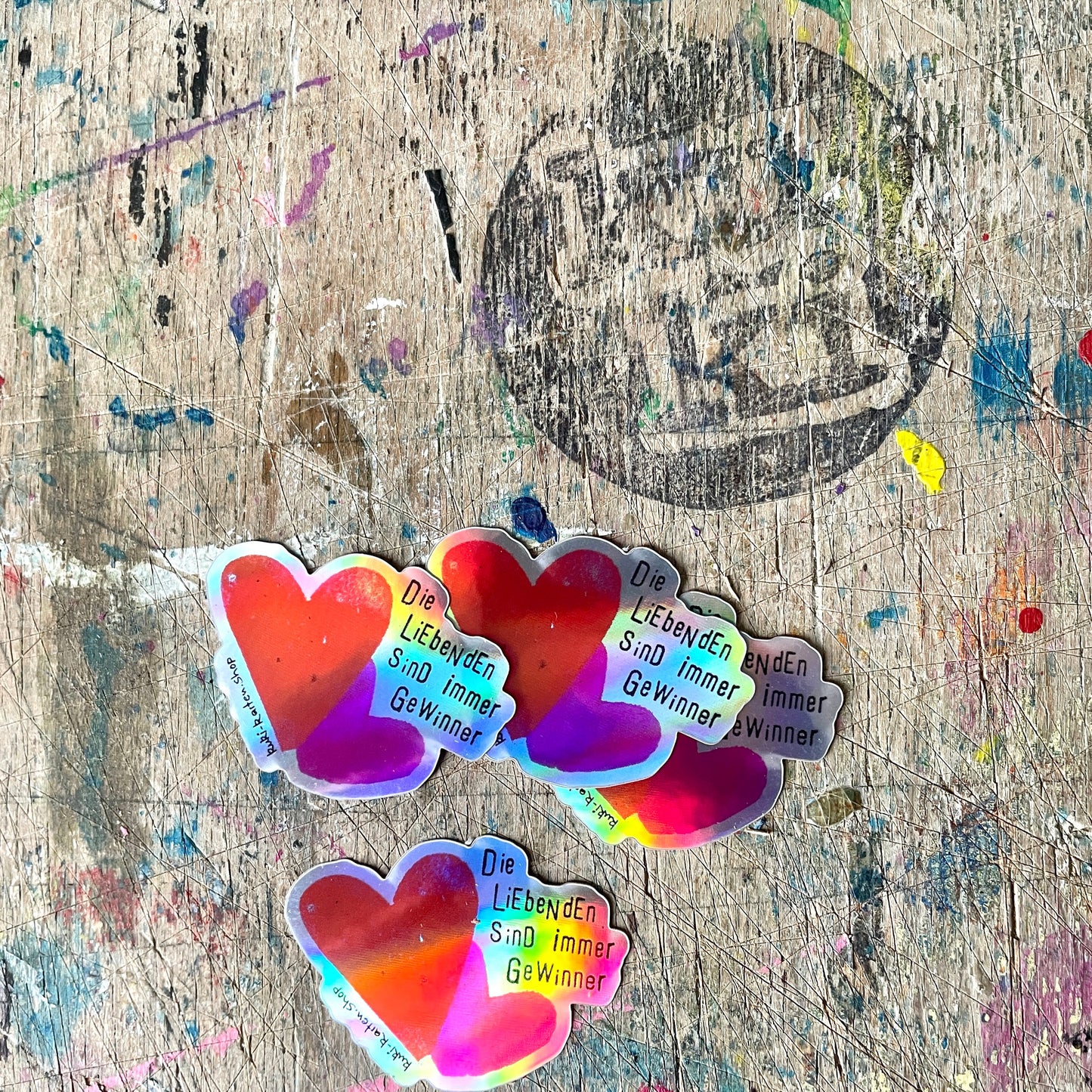 Glitzer Sticker „Diel Liebenden sind immer Gewinner“