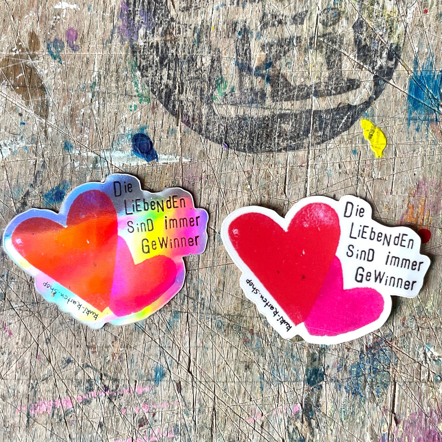 Glitzer Sticker „Diel Liebenden sind immer Gewinner“