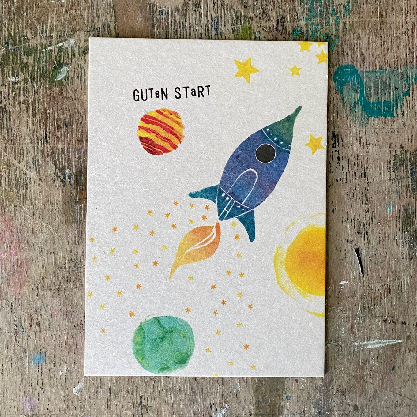 kuki Postkarte // "Guten Start, Rakete"