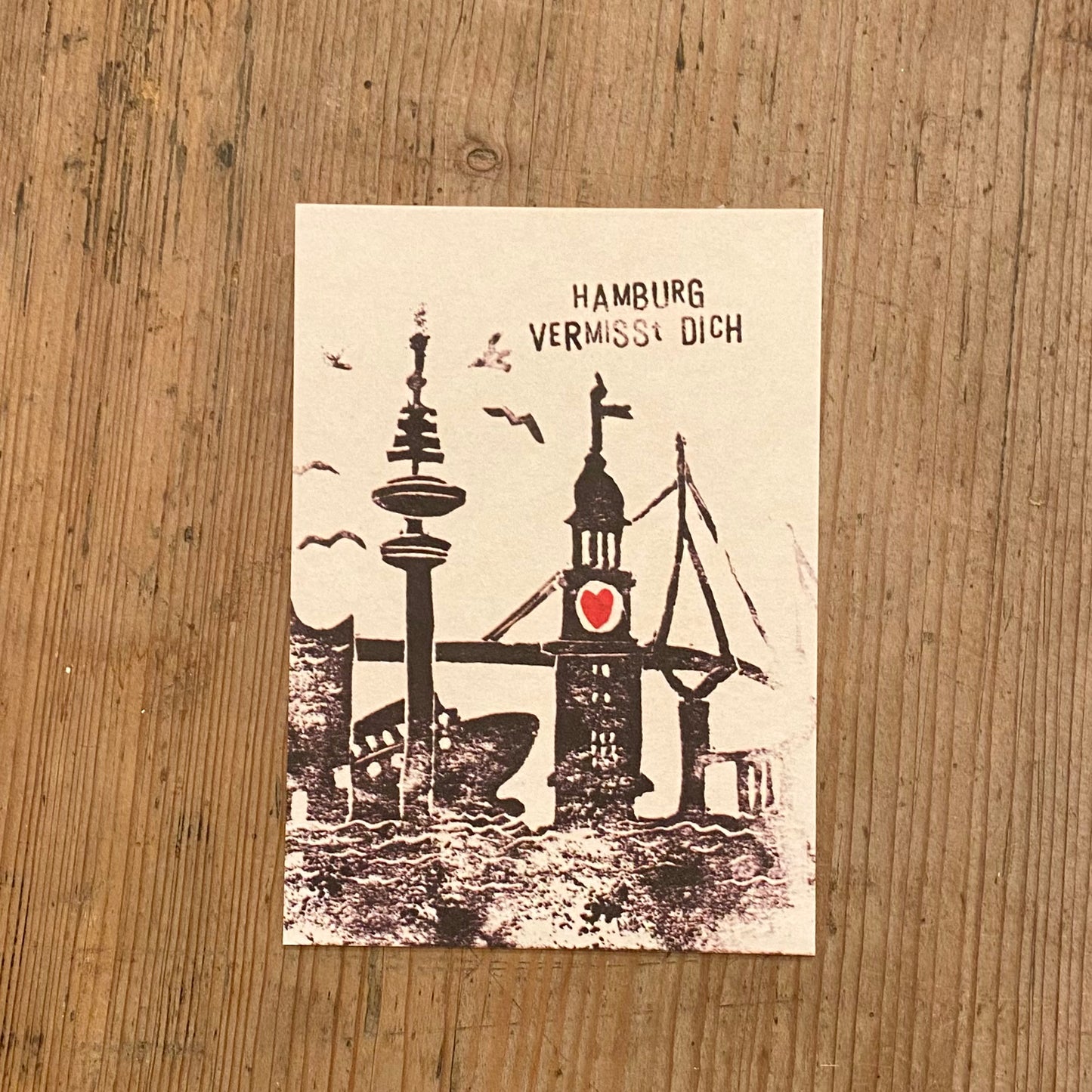 kuki Postkarte //  "Hamburg vermisst dich"