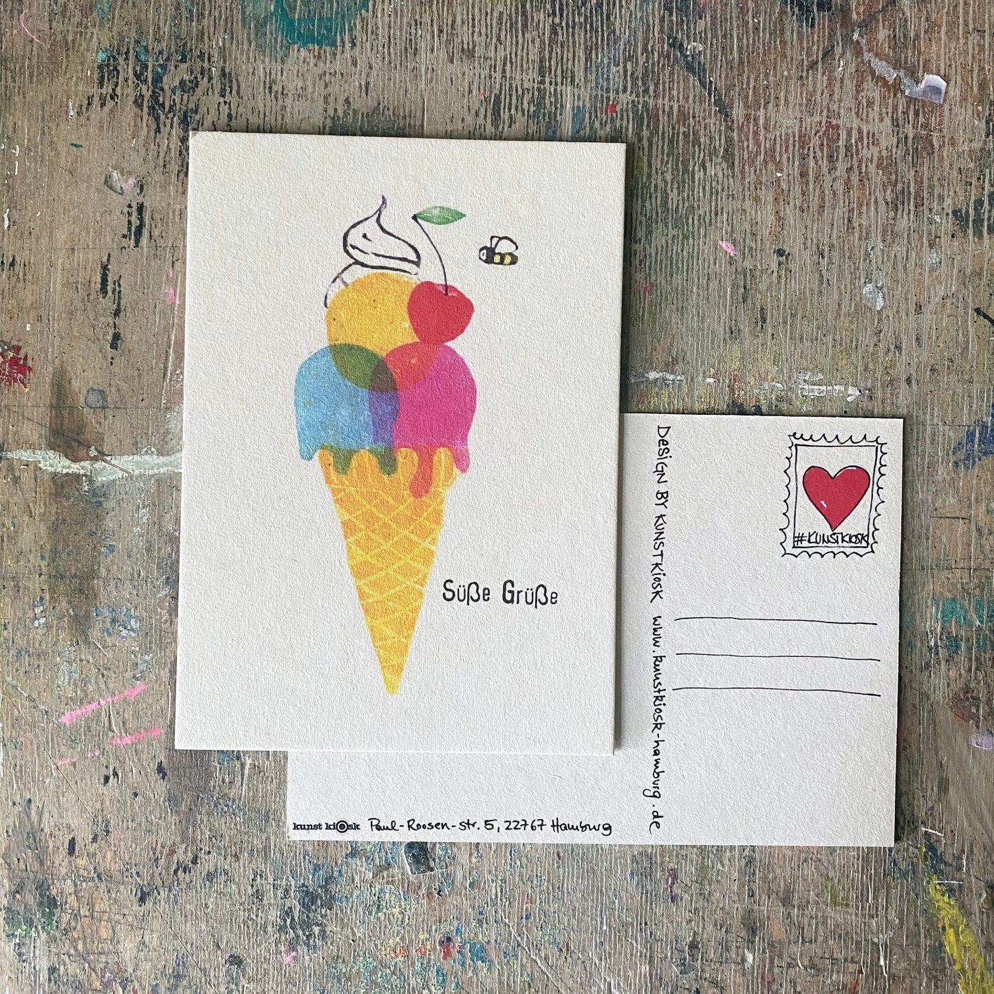 kuki Postkarte // "Süße Grüße Eis"