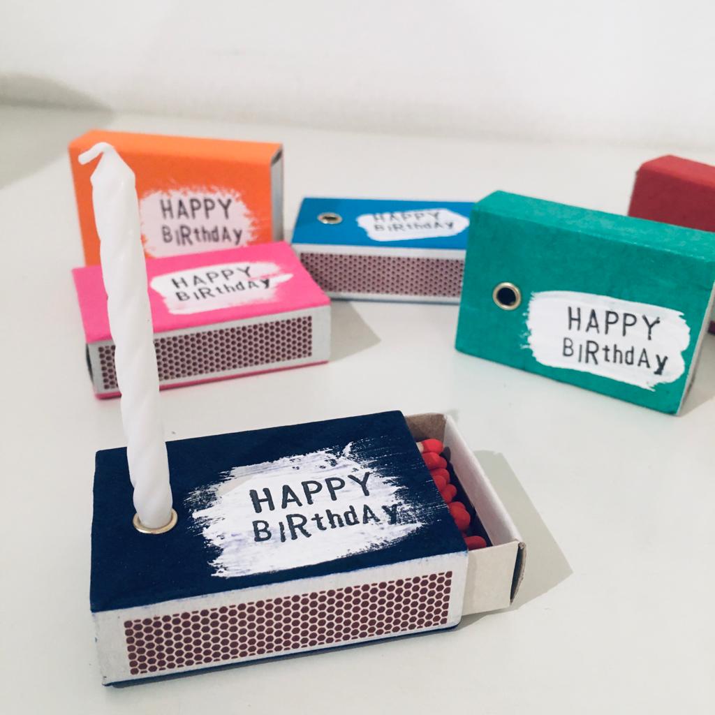 Happy Birthday Box // mit Kerze und Streichhölzern