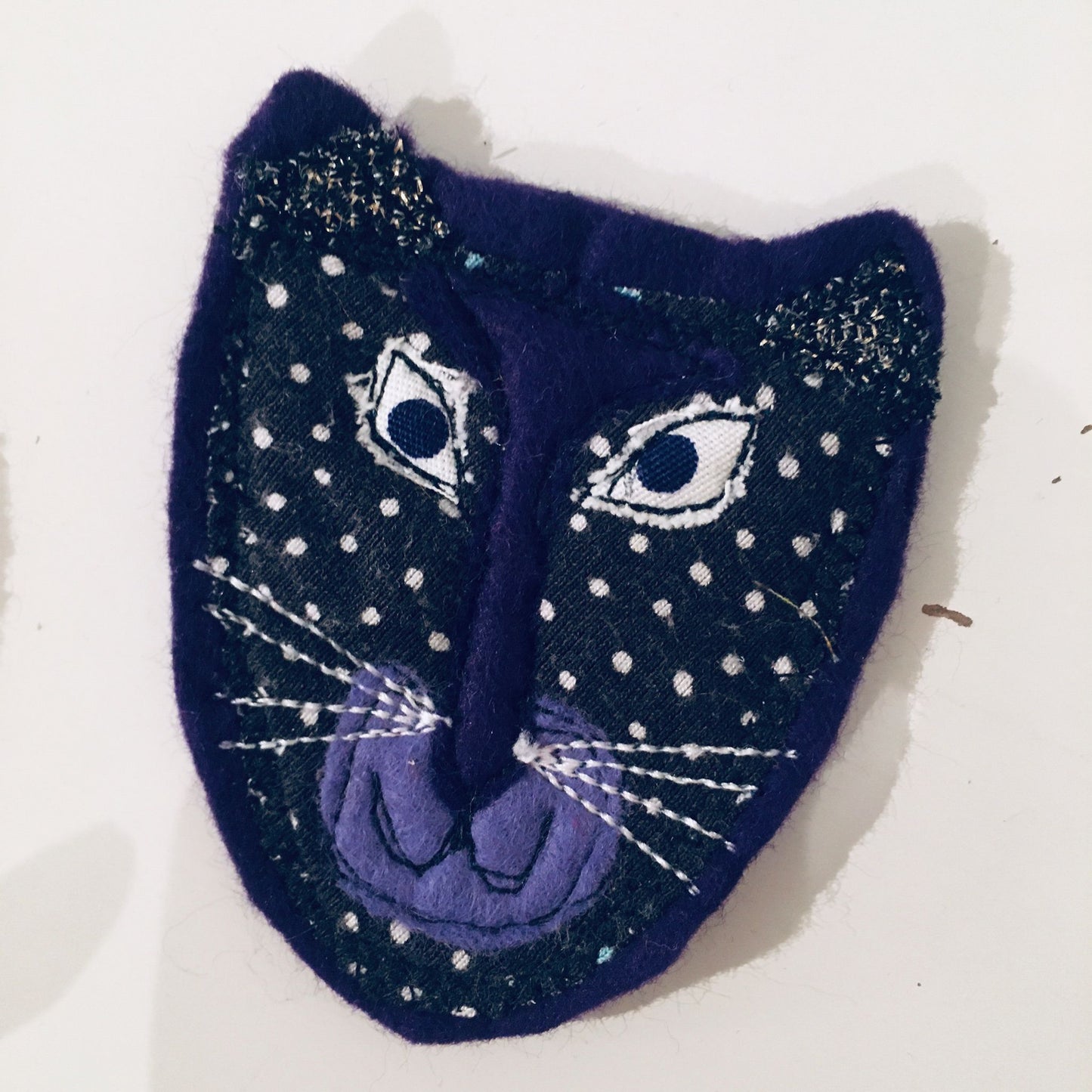 Brosche Textile Art // Wild Cat