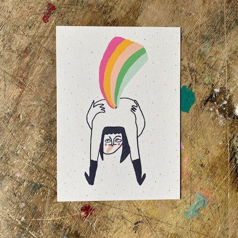 Postkarte Slinga // Regenbogen ausm Popo