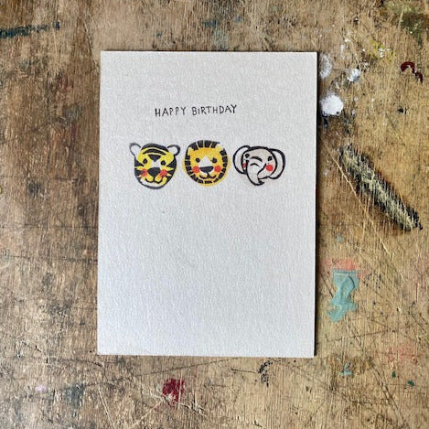 kuki Postkarte // "Cute Happy Birthday Heads"