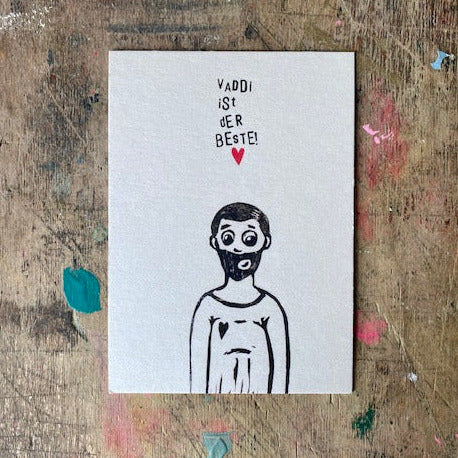 kuki Postkarte // "Vaddi ist der Beste"