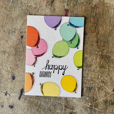 Postkarte illi // happy birthday Ballons